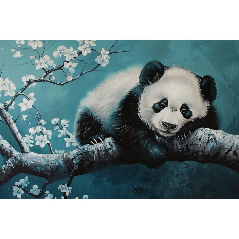 Tableau Peinture Panda, art mural décoration nature