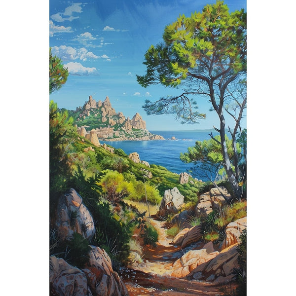 Tableau Peinture Paysage Corse, art mural décoration nature