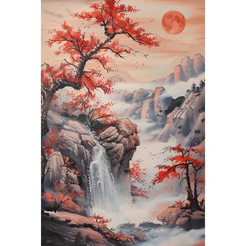 Tableau Peinture de Paysage Japonais