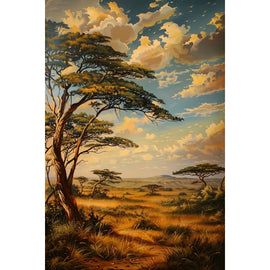 Tableau Peinture Savane, art mural décoration nature, vue 2