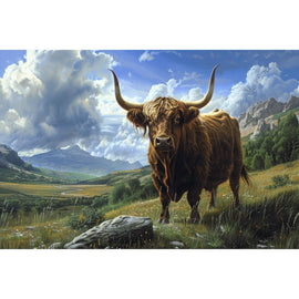Tableau Vache Highland Rousse, art mural décoration nature