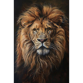 Tableau Peinture Tête de Lion, art mural décoration nature