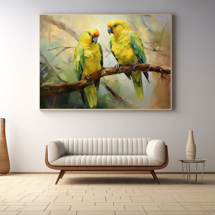 Tableau Perroquet Abstrait