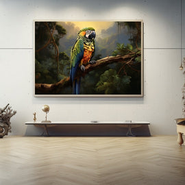Tableau Perroquet Ara Hybride, art mural décoration nature