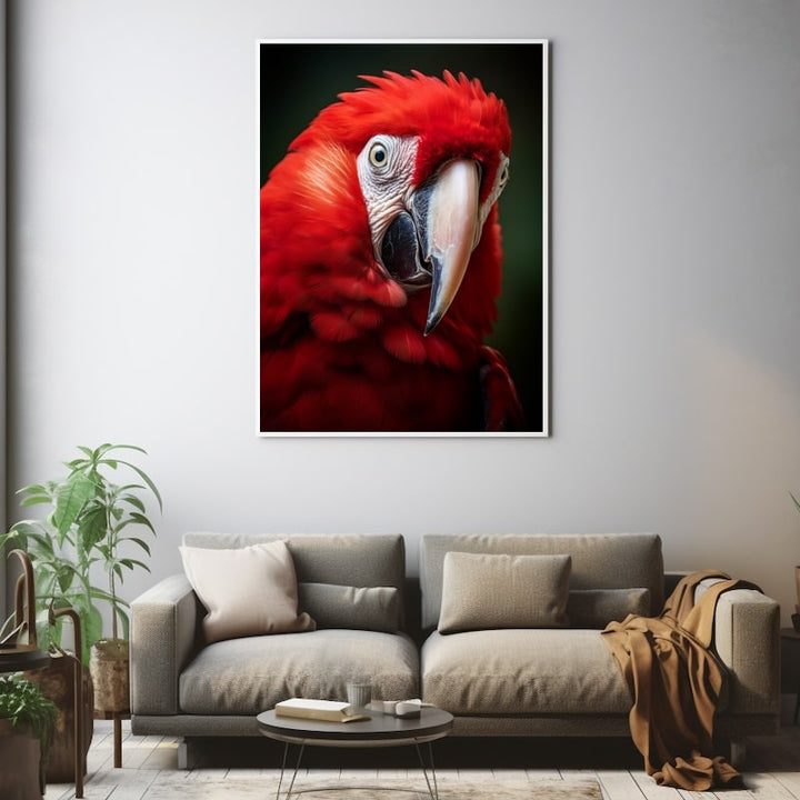 Tableau Perroquet Ara Rouge