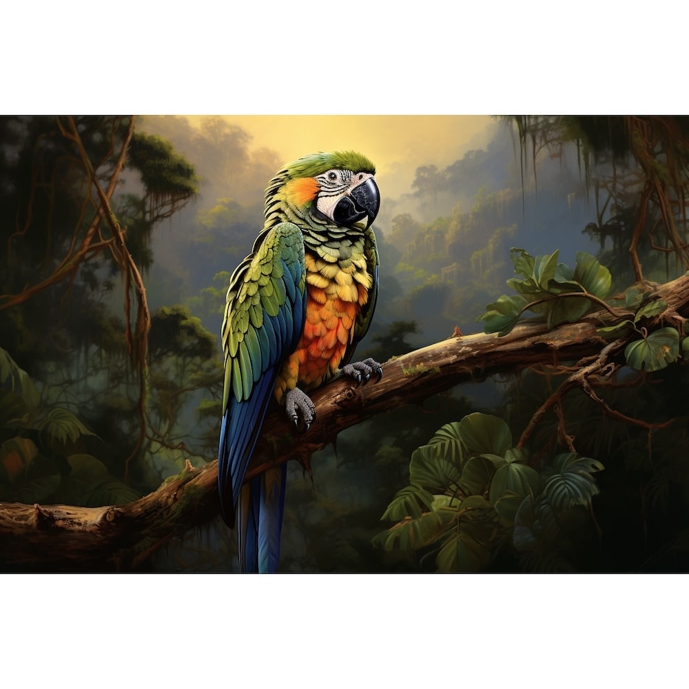 Tableau Perroquet Ara Hybride, art mural décoration nature