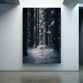 Tableau Photo Forêt sous la Neige, art mural décoration nature