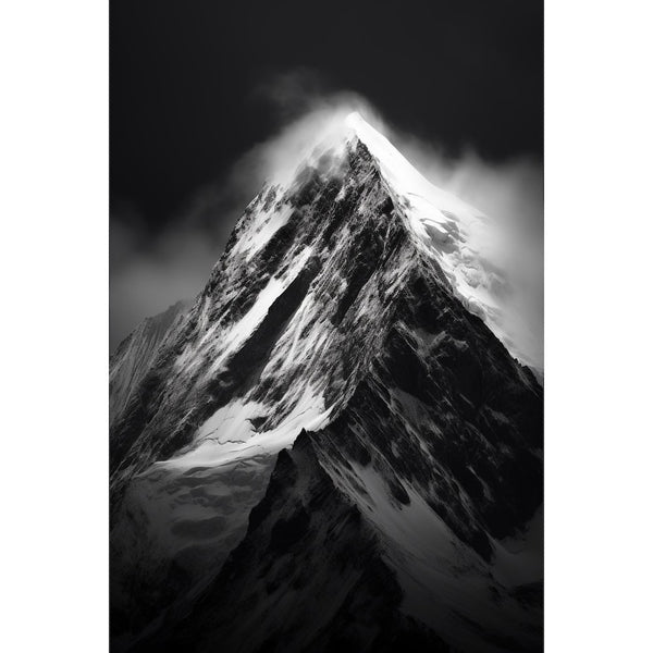 Tableau Photo Noir et Blanc Montagne, art mural décoration nature