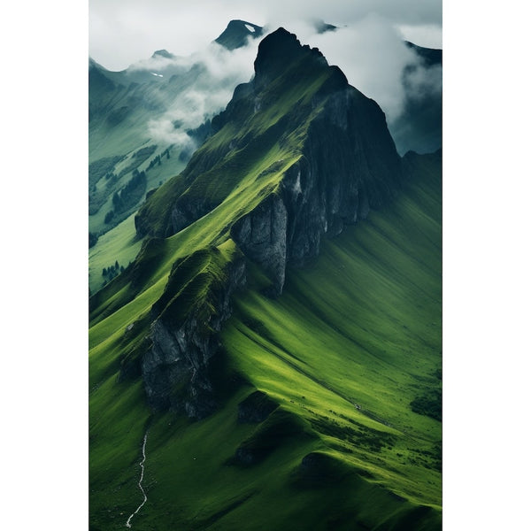 Tableau Photo Montagne Verdoyante, art mural décoration nature