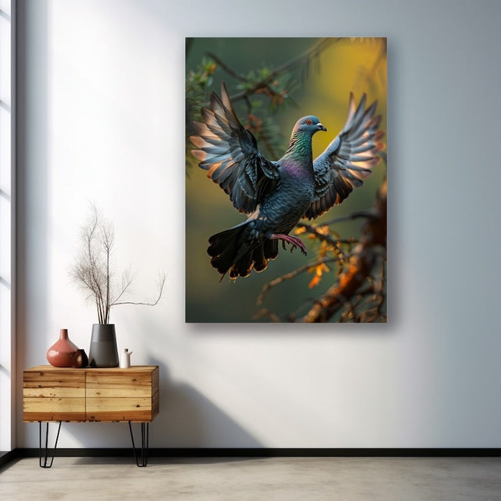Tableau Pigeon, art mural décoration nature