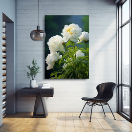 Tableau Pivoine Blanche, art mural décoration nature