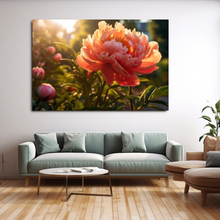 Tableau Pivoine Format Paysage
