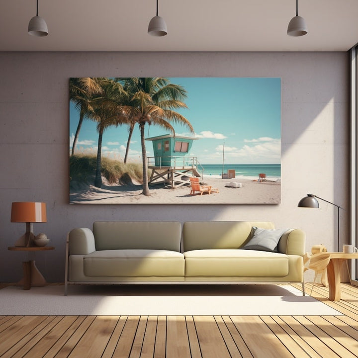 Tableau Plage Floride, art mural décoration nature