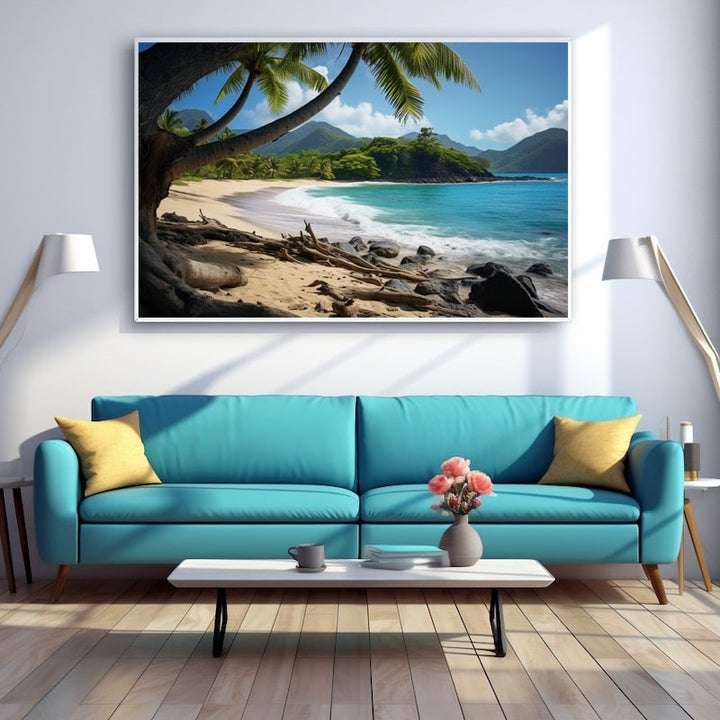 Tableau Plage Paradisiaque, art mural décoration nature