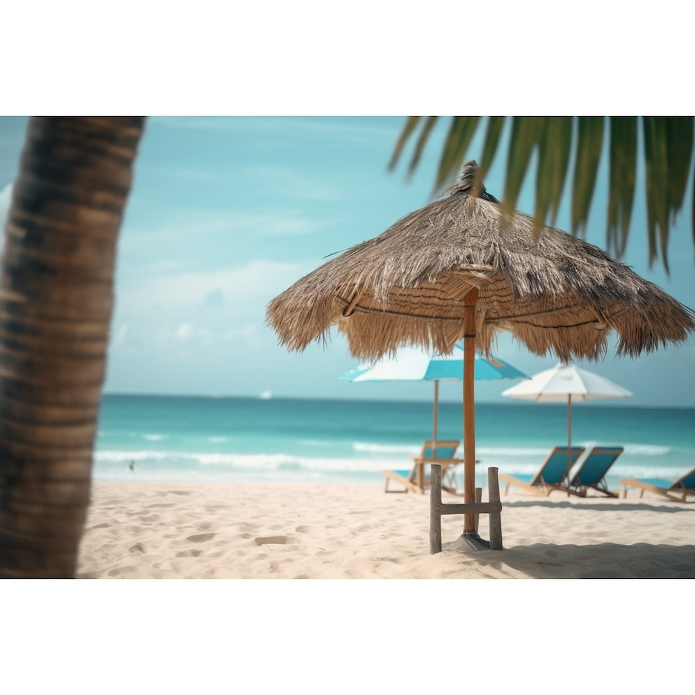 Tableau Parasol Plage, art mural décoration nature