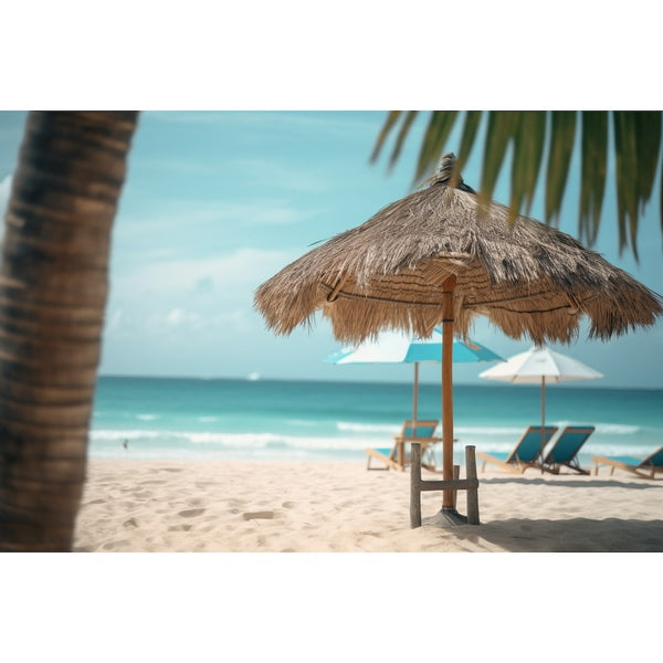 Tableau Parasol Plage, art mural décoration nature