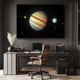 Tableau Jupiter et le Système Solaire, art mural décoration nature
