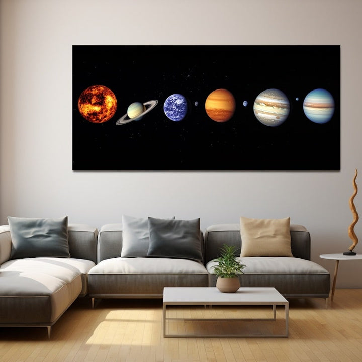 Tableau Planètes Système Solaire, art mural décoration nature