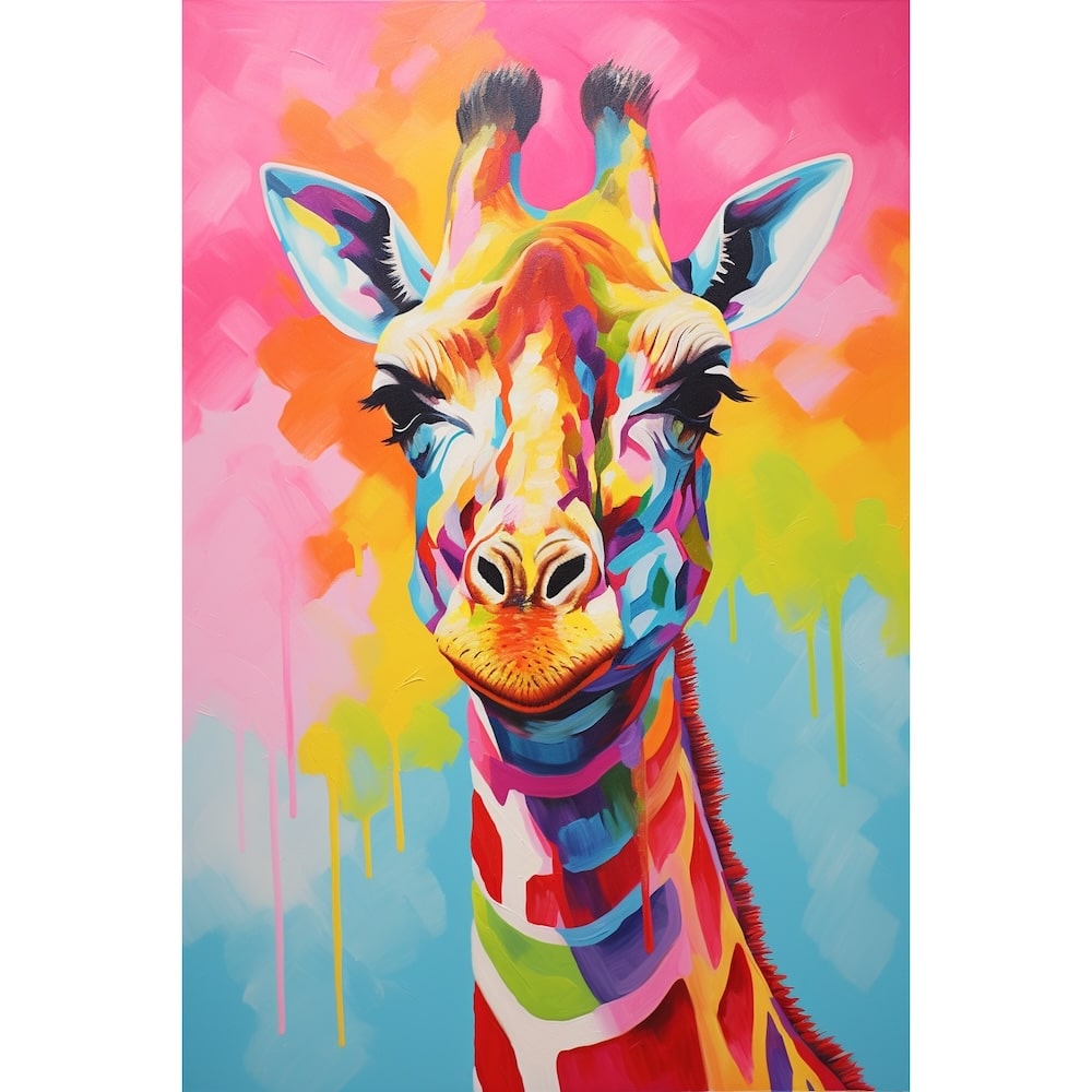 Tableau bois girafe abstraction géométrique Couleur multicolore  Recollection