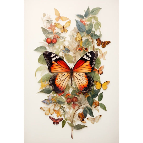 Tableau de Plumes Papillons, art mural décoration nature