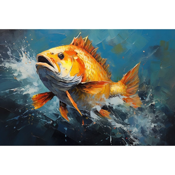 Tableau Poisson en 3D, art mural décoration nature