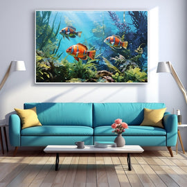 Tableau Poisson Aquarium, art mural décoration nature