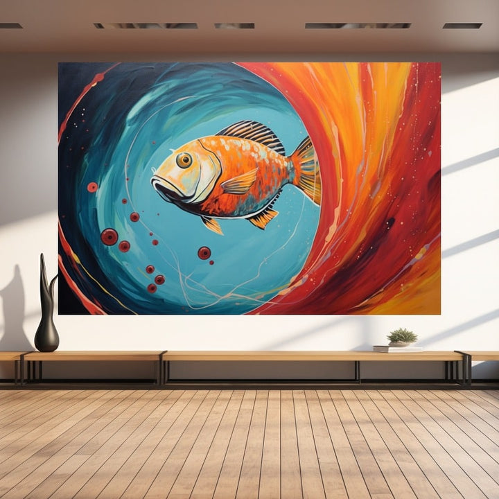 Tableau Poisson Art Moderne, art mural décoration nature