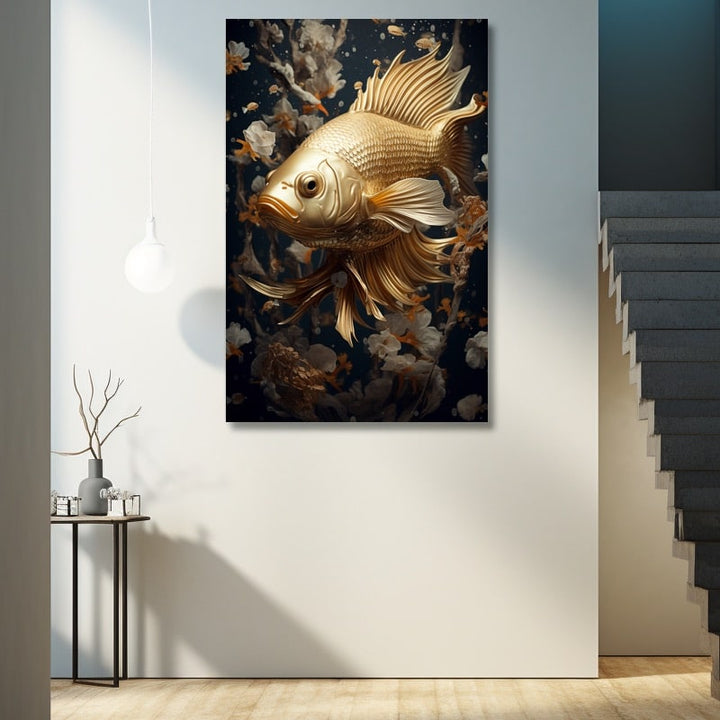 Tableau Poisson d'Or, art mural décoration nature