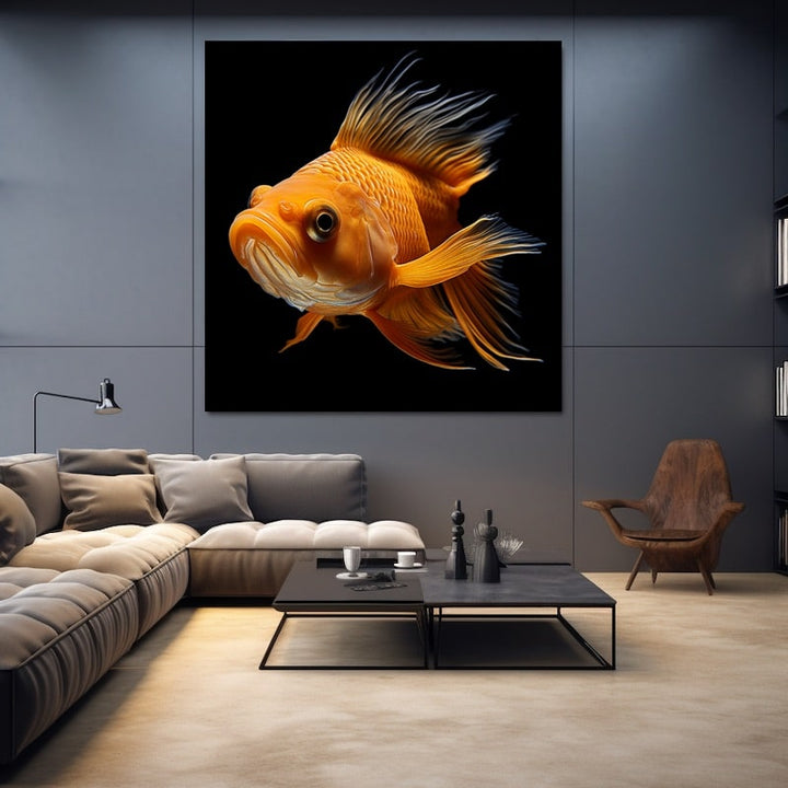 Tableau Poisson Doré, art mural décoration nature