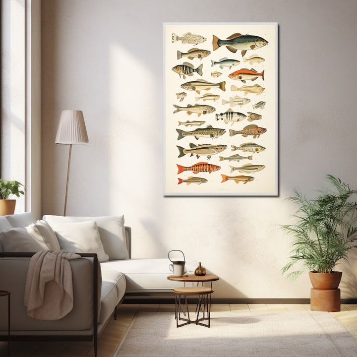 Tableau Poisson Eau Douce, art mural décoration nature