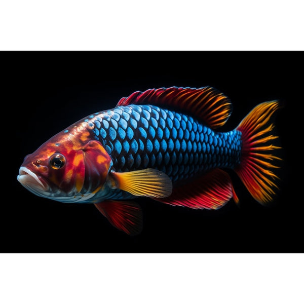 Tableau Poisson sur Fond Noir, art mural décoration nature