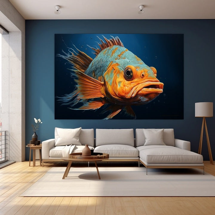 Tableau Poisson Moderne, art mural décoration nature