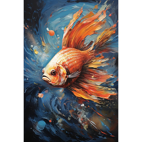 Tableau Peinture Poisson, art mural décoration nature