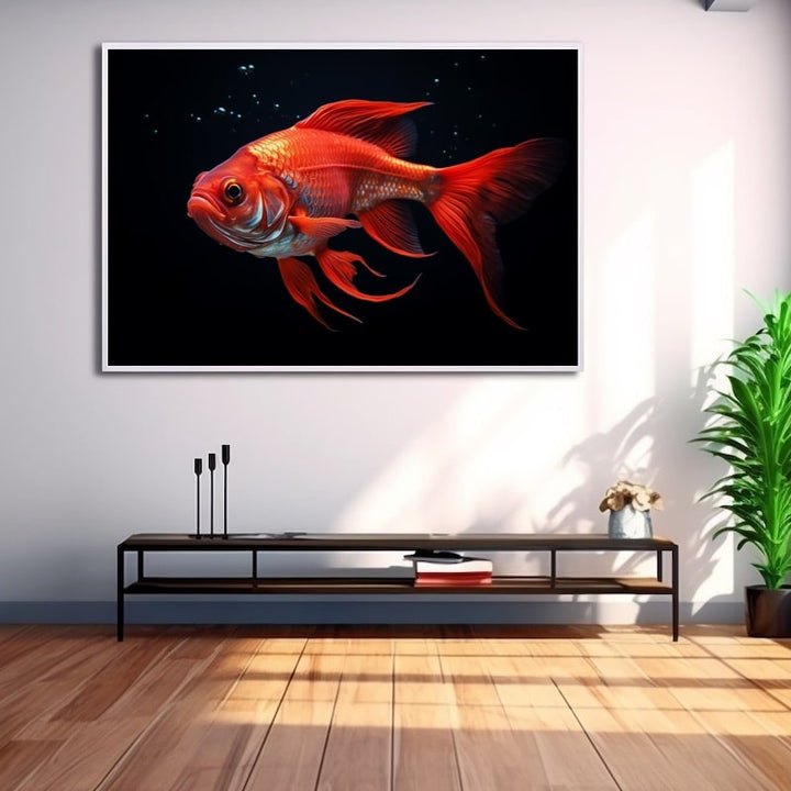 Tableau Poisson Rouge, art mural décoration nature