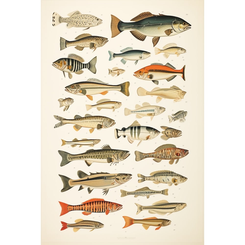Tableau Poisson Eau Douce, art mural décoration nature