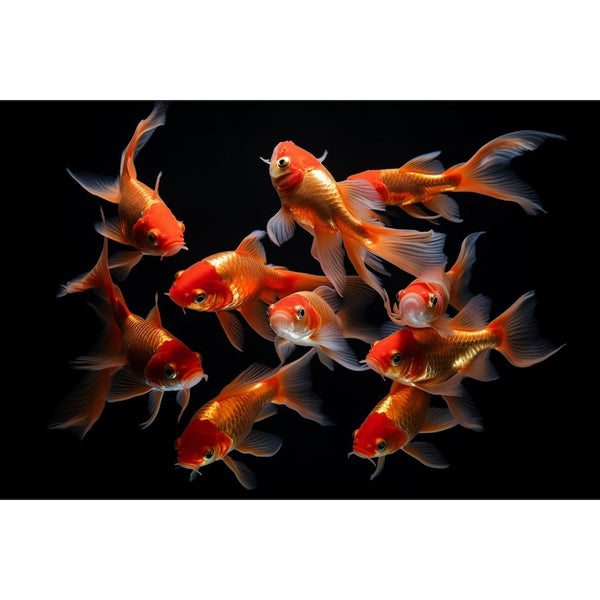 Tableau de Poissons Rouges, art mural décoration nature