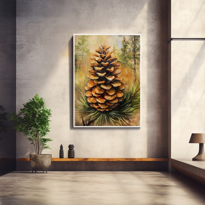 Tableau Pomme de Pin, art mural décoration nature