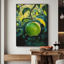Tableau Pomme Verte sur Branche, art mural décoration nature