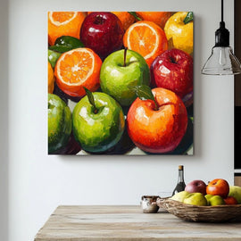 Tableau Pommes et Oranges, art mural décoration nature