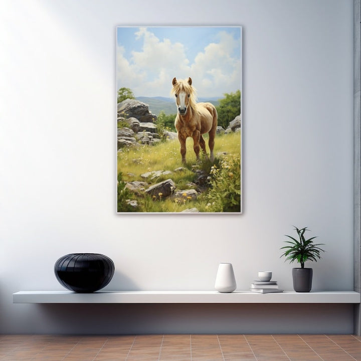 Tableau Poney, art mural décoration nature