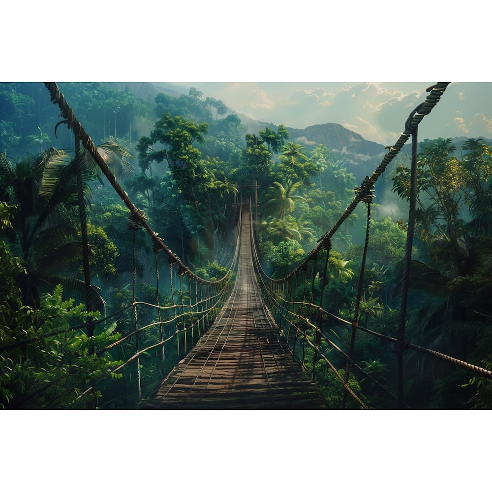 Tableau Pont Suspendu dans la Jungle