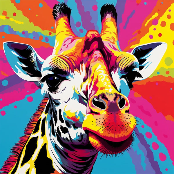 Tableau Girafe Pop Art, art mural décoration nature