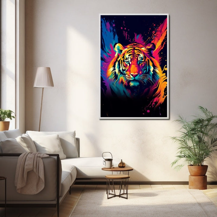 Tableau Pop Art Tigre, art mural décoration nature