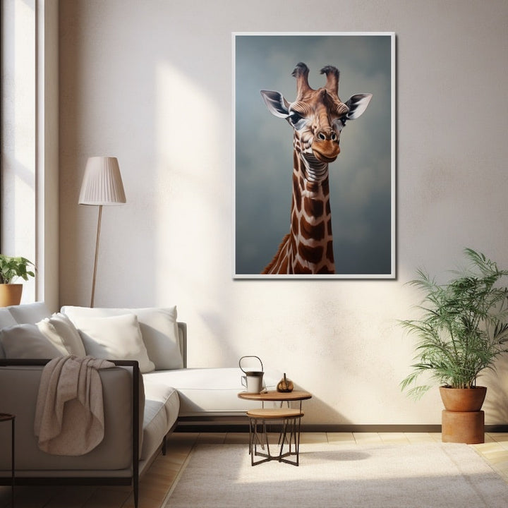 Tableau Portrait Girafe, art mural décoration nature