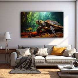 Tableau Poster Exotique Tortue, art mural décoration nature