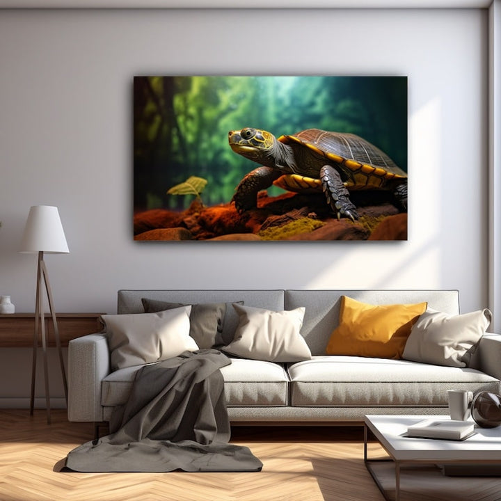 Tableau Poster Exotique Tortue, art mural décoration nature