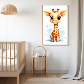 Tableau pour Bébé Dessin Girafe, art mural décoration nature