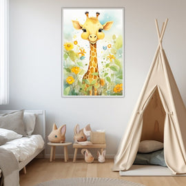 Tableau Girafe au Jardin Enchanté, art mural décoration nature