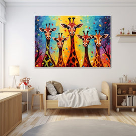 Tableau pour les Enfants Girafe, art mural décoration nature