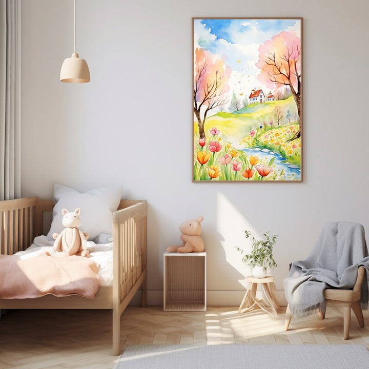 Tableau Printemps Maternelle, art mural décoration nature